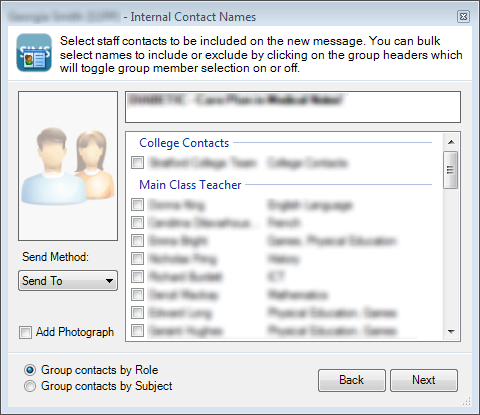 Internal Contacts List